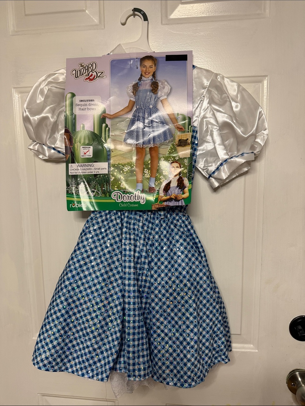 NWT Wizard of Oz Dorothy Girls' size med 8/10 Blue Gingham Costume Dress